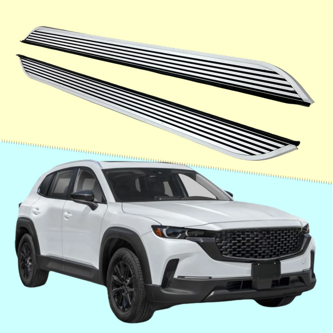 

2PCS Side Step fits for Mazda CX-50 2022 2023 2024 Running Board Nerf Bars Stairs Aluminium Pedal