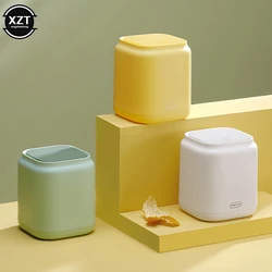 Newest Desktop Portable trash can Creative small office press flip paper basket cute Large capacity square mini trash can