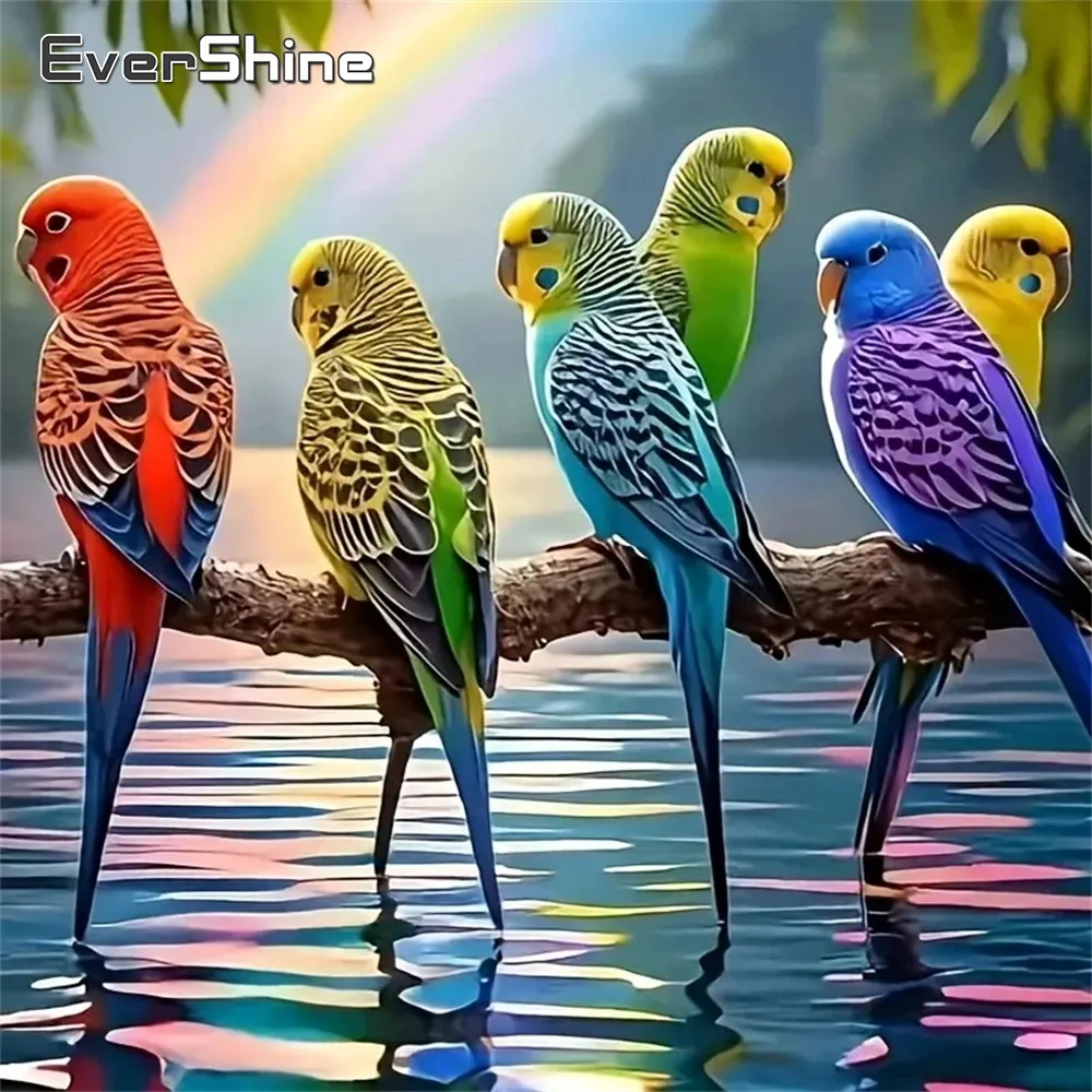Evershine 5D-Diamantgemälde zum Selbermachen, Papagei, Tierbild aus Strasssteinen, Stickerei, Vogel, Handarbeit, Mosaik, handgefertigt, Hobby