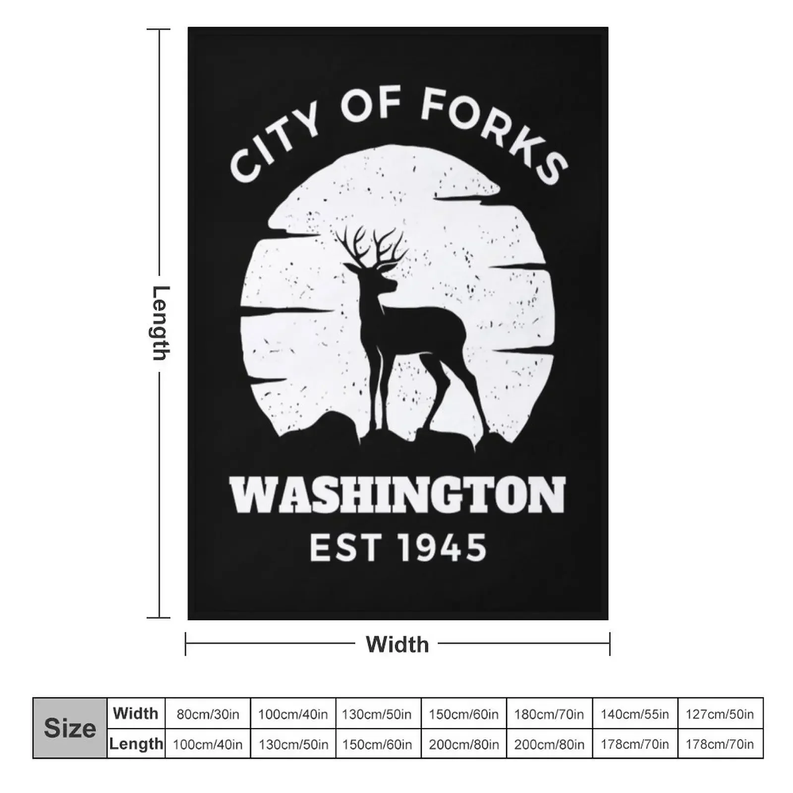 City Of Forks Washington Est 1945 Tees, City of Forks Est 1945 gift, Forks high school, Nature - City Of Washingto Throw Blanket