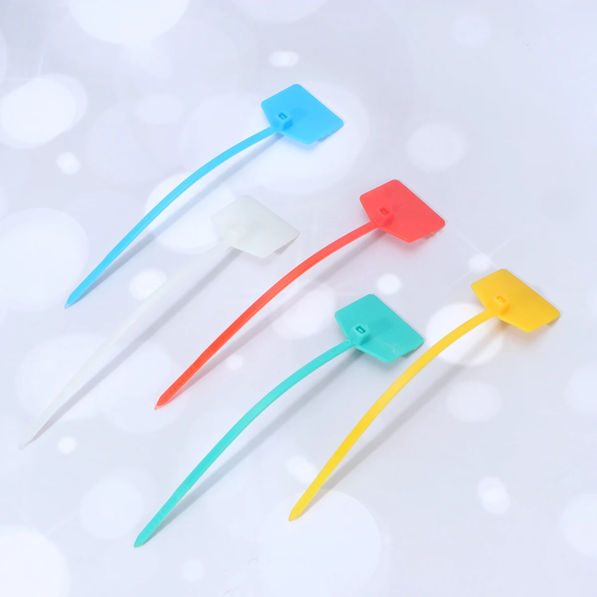 

100Pcs Nylon Cable Ties Self-Locking Zip Ties with Label Heavy Duty Wire Tie Wrap for Office Home Network Ethernet Use