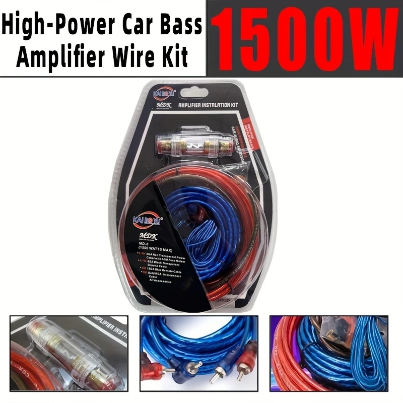 10GACar audio speaker wiring kit，Subwoofer amplifierAMPWiring equipment60AFuse holderGround terminal block and signal line