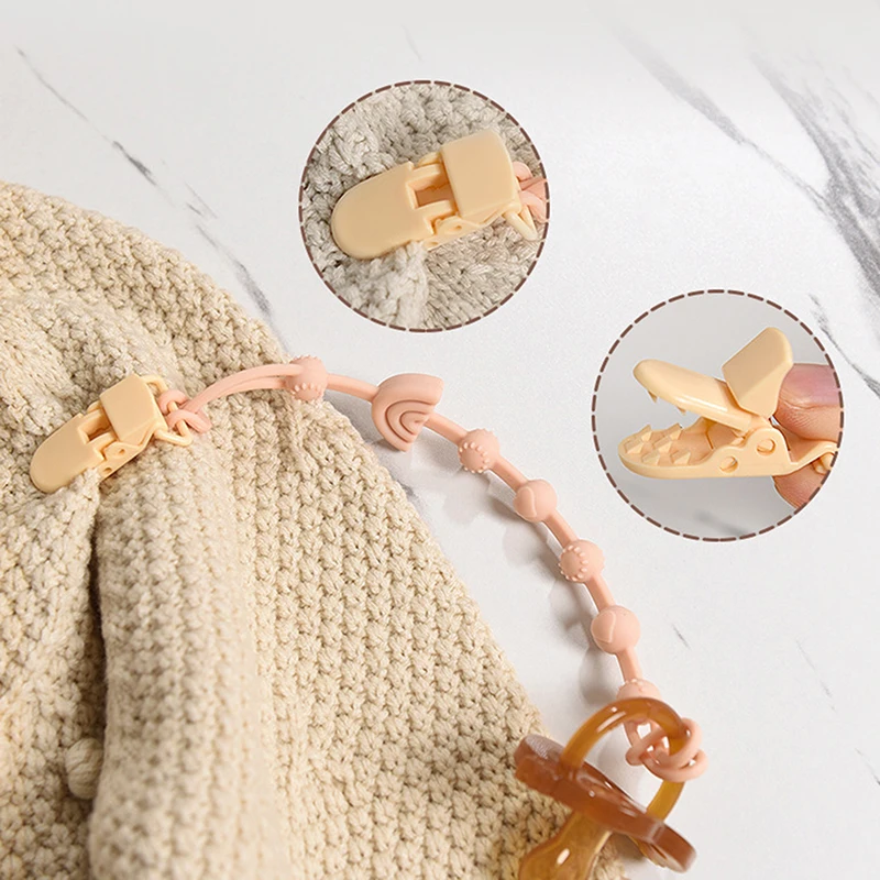 Silikon-Clip-Set für Baby-Schnullerketten: Schnuller-Nippelhalter und Beißspielzeug, ideales Geschenk für Babys