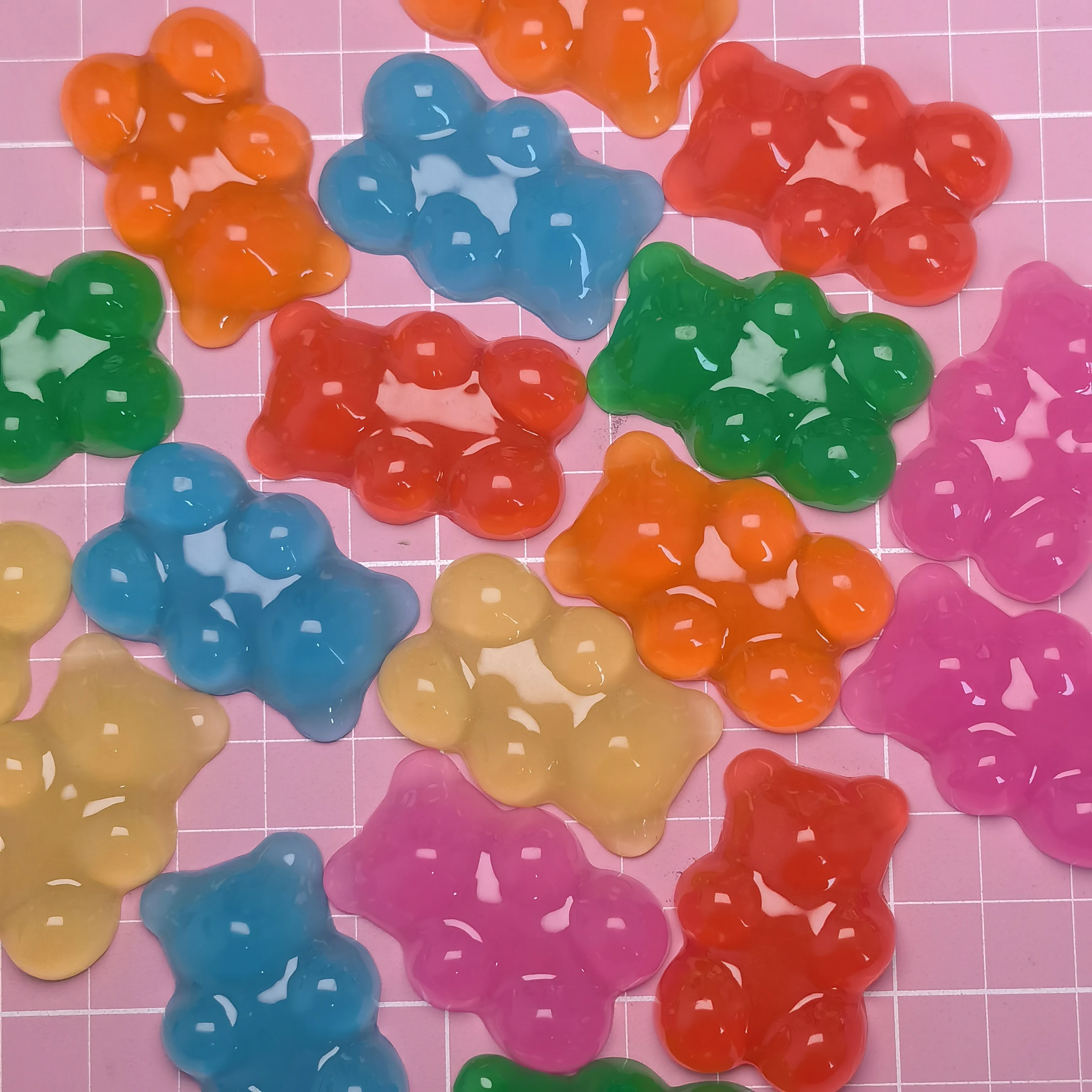 25*38mm Cute Jelly Bear Flat back Resin Cabochons Scrapbooking DIY Jewelry Crafts Decoration Accessories