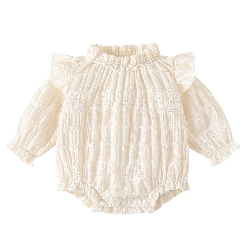 

Новинка 2023 года, осенний костюм для скалолазания в корейском стиле, хлопковые однотонные боди с длинными рукавами для новорожденных, детская одежда для детей 0-24 месяцев