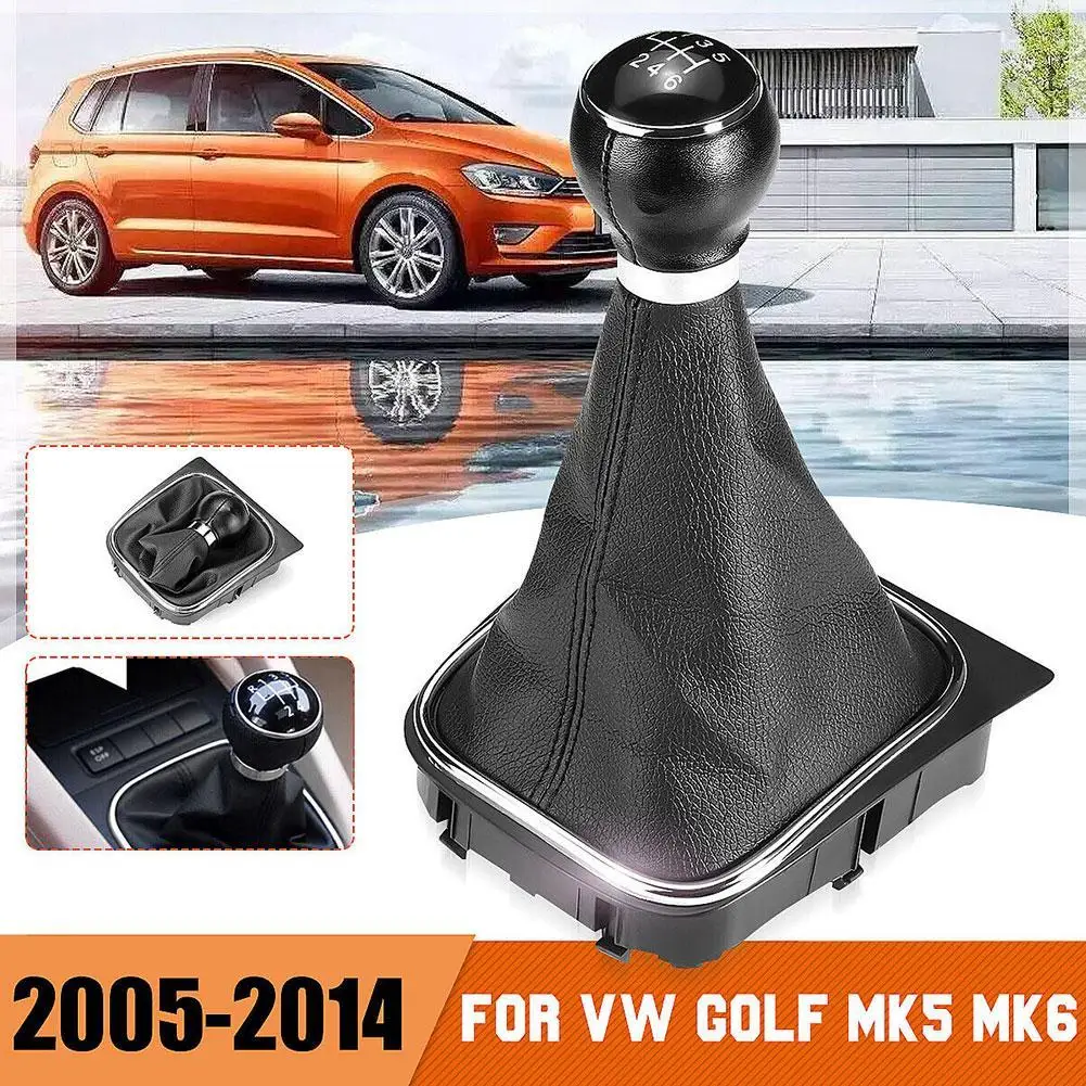 Car 5/6 Speed Gear Shift Knob Lever Stick Gaiter Boot Cover For VW Jetta 5 Golf 5 V