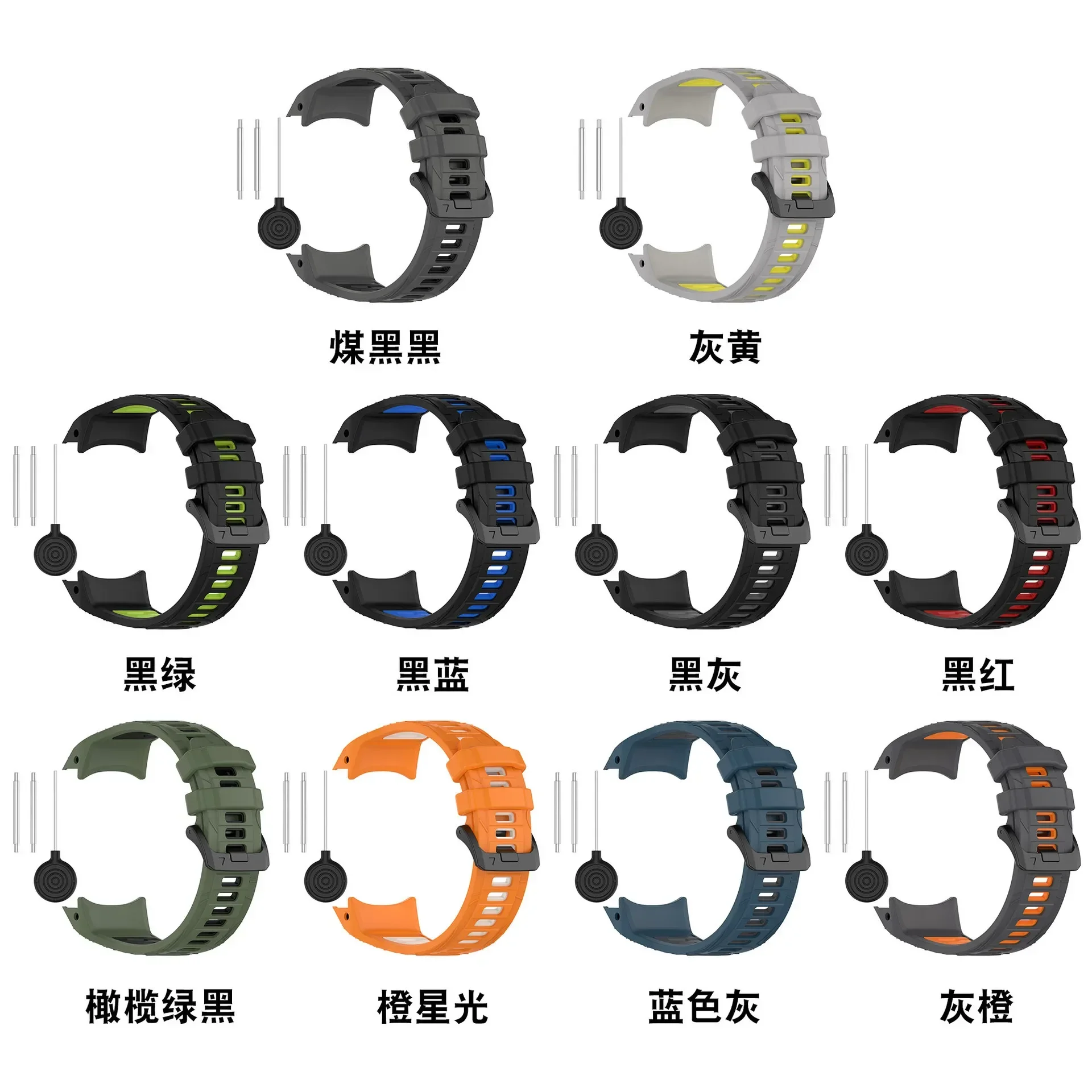 Two-tone Silicone Strap For Garmin Instinct 3 50mm 45mm Official Comfortable Bracelet band For Garmin Instinct 3 45mm 50mm belt