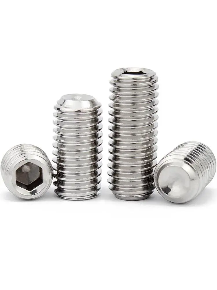 1/50pcs Unc Unf 2# 4# 5# 6# 8# 10# To 5/8-11 304 Stainless Steel Hex Hexagon Socket Allen Cup Point Grub Headless Bolt Set Screw