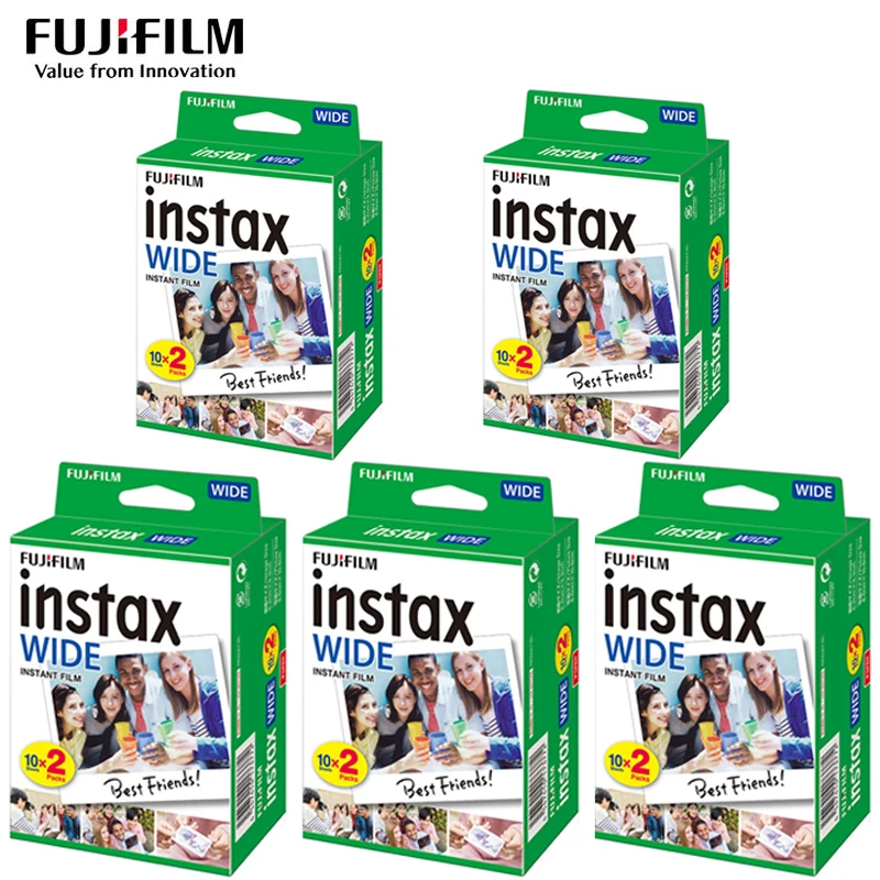 Genuine Fujifilm Instax Wide Film 10-100 Sheets For Fuji Instant Photo Camera Wide 300/200/210/100/500AF Wide Link Printer