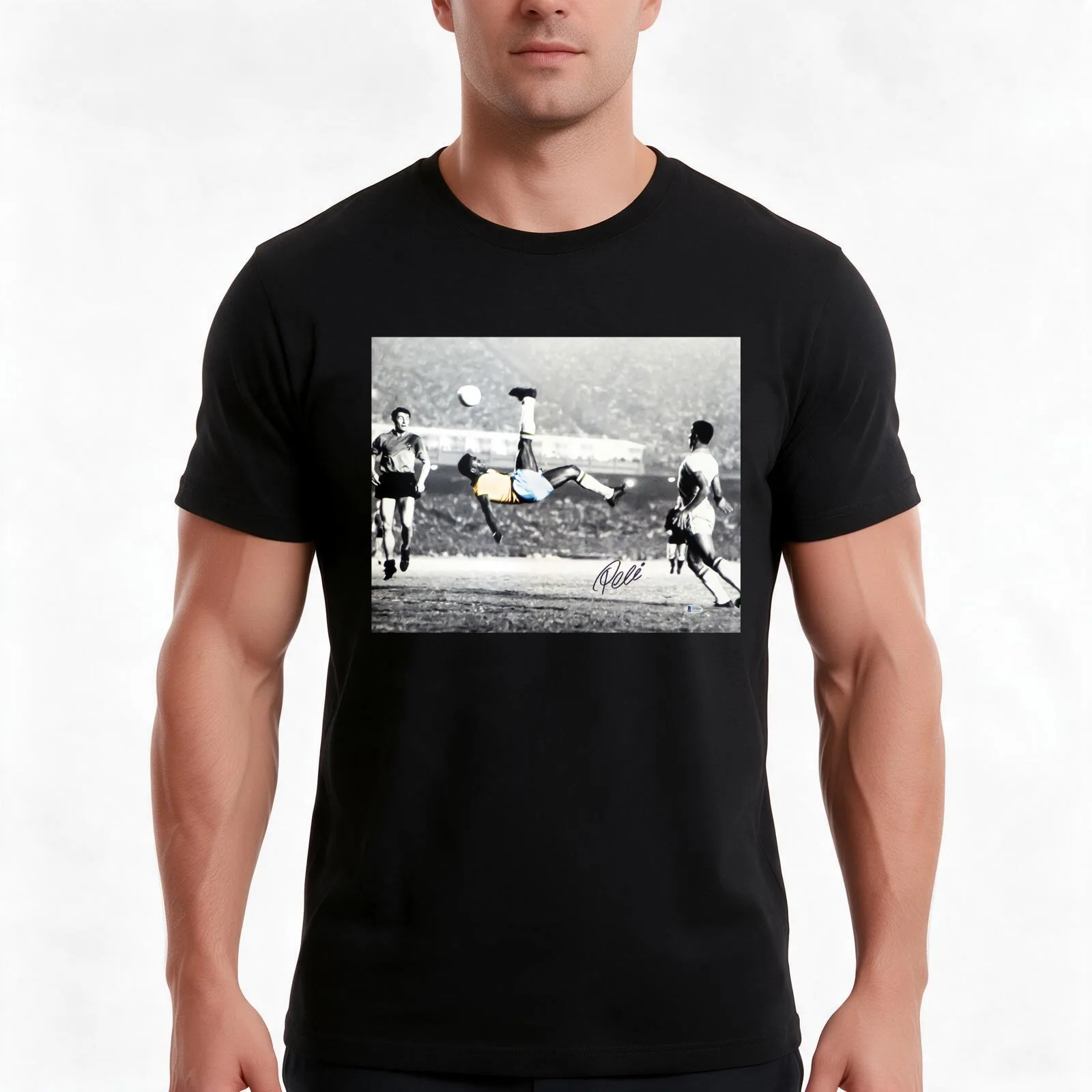 Classic Pele Bicycle Kick Legend T-Shirt, Summer Casual Cotton Tee, Oversized Streetwear Tops, Vintage Graphic Print