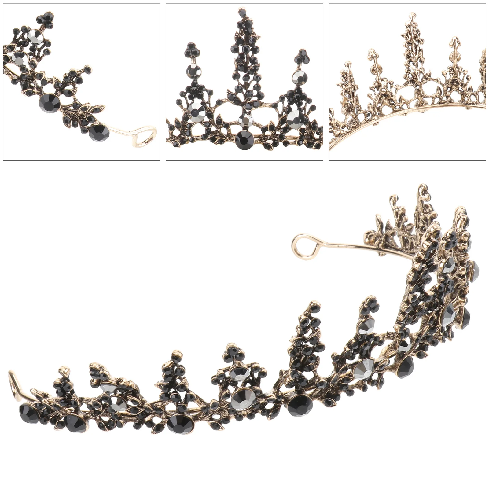 

GOOHOCHY Gothic Princess Headpiece for Women Bride Hair Accessory Rhinestone Vintage Wedding Birthday Queen