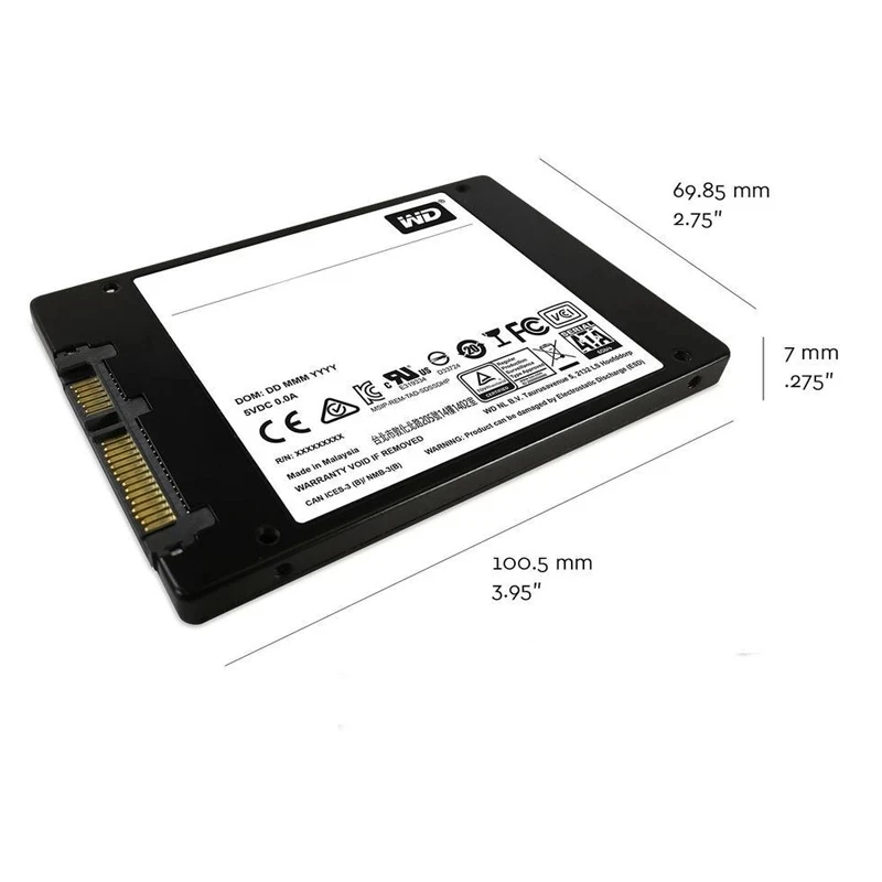 قرص محرك الأقراص الصلبة Western Digital WD Green 2.5 بوصة SSD 240GB 480GB 1TB 2T للكمبيوتر الداخلي ذو الحالة الصلبة SATA 3.0 6Gb/s لأجهزة الكمبيوتر المكتبية