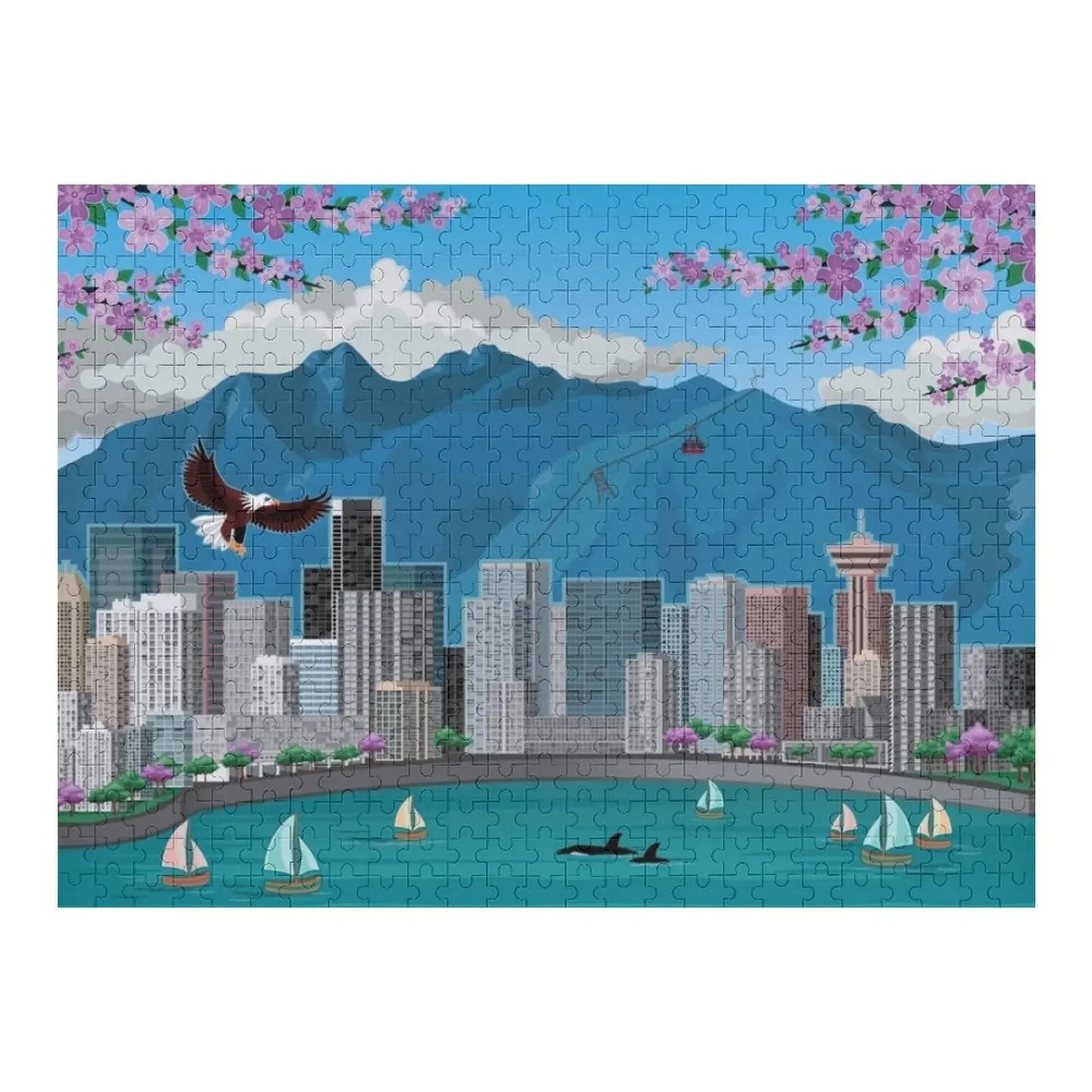 

Vancouver Cityscape Jigsaw Puzzle Wood Name Customized Toys For Kids Personalized Toys Scale Motors Puzzle