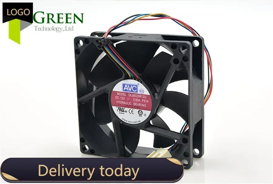 

The Original AVC DL08025R12U 8025 80MM 80*80*25MM Comptuter CPU Case Cooling fan 12V 0.5A with 4pin pwm