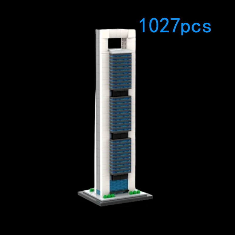 

MOC-184706 Madrid CuatroTorres Building Tower Small Particle Assembled Building Blocks Street View Building Model Toy