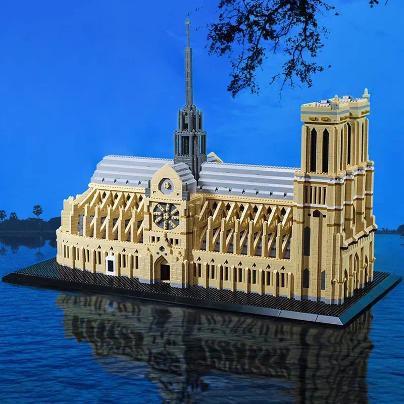 Mini Diamond Building Blocks Toy, Arquitetura Mundial, Notre Dame De Paris, Igreja Catedral, Torre do Museu, DIY, Sem Caixa, PZX 9923