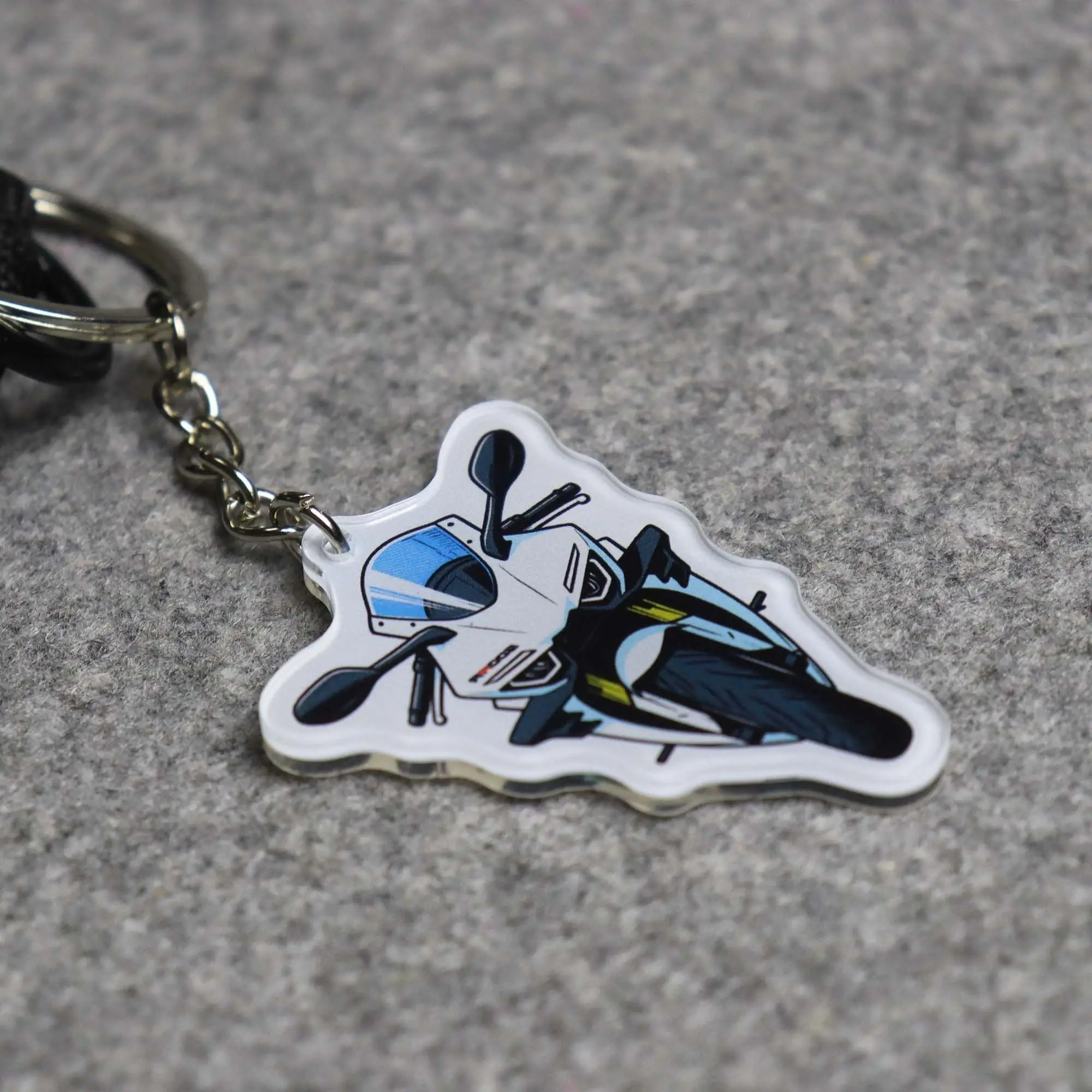 

National Flag Embroidery Motorbike Pendant 500RR Modified Long Strip Ornament Zhang Xue Motorcycle Anti-Lost Keychain New