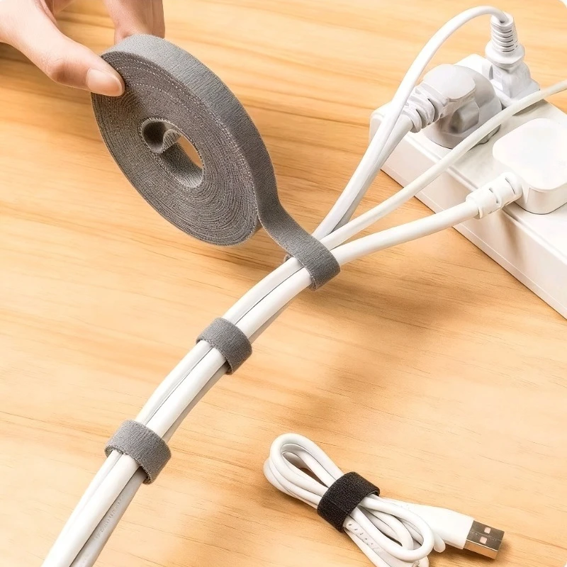 Data Cable Management Strap Reusable Detachable Can Be Cut Freely Multifunctional Velcro Strap Fixed Storage Accessories