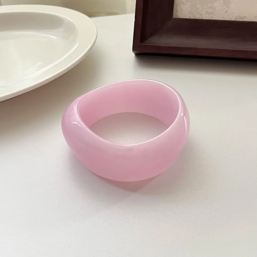 Vintage Wide Irregular Resin Bracelet Marbling Thickened Cuff Bracelet Exaggerated Geometric Chunky Bangle Gifts