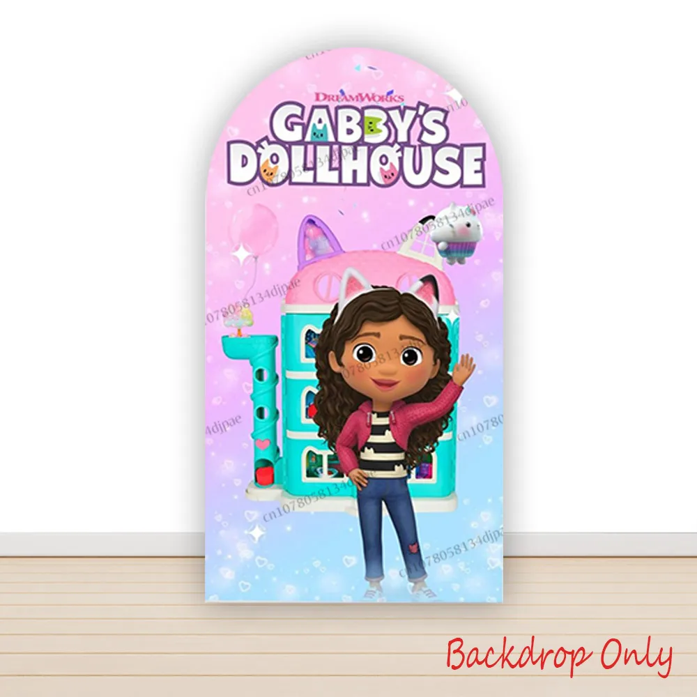 Arch Cover Gabby Dollhouse Backdrop Decoration Kid Girls Birthday Party Background White Cat Photo Studio Props Banner Supplie