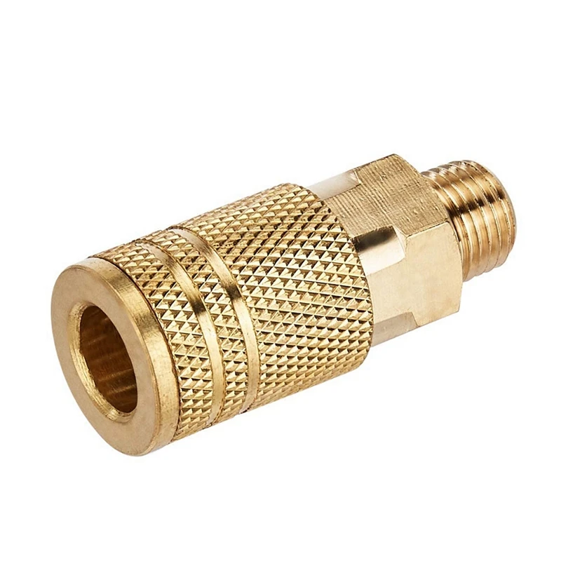 14 Pcs Quick Connect Brass Air Coupler And Plug Kit -Industrial Type 1/4 Inch NPT Solid Brass Air Hose Fittings Set