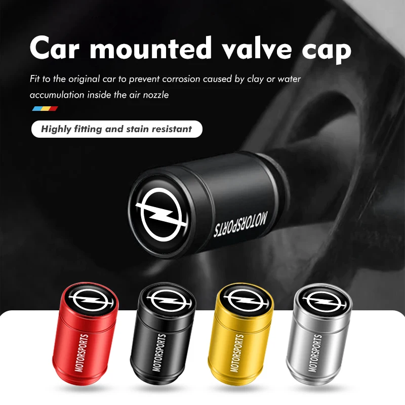 4pcs Aluminum Car Wheel Tire Hub Air Valve Cap Dustproof Cover For Opel Insignia Corsa Zafira Mokka Grandland Antara Ampera