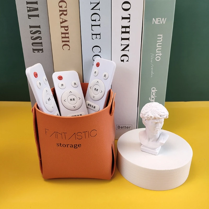 Inklapbare Lederen Opslag Bin Mand Decoratieve Bureau Organizer Voor Sieraden Make Pen Potlood Glazen Afstandsbediening