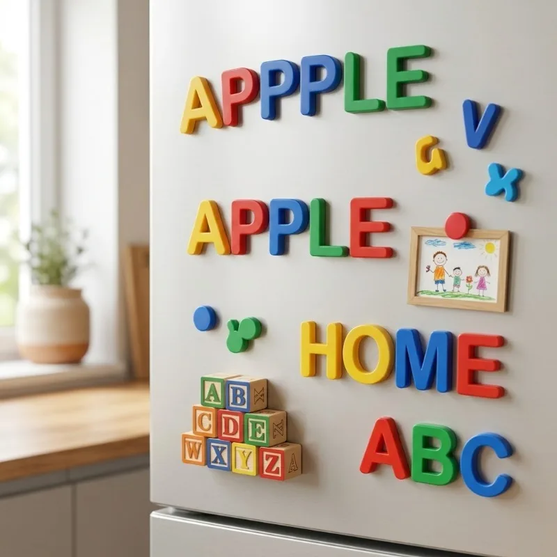 

Магнитная наклейка-доска на стену для детей: развивающие товары для раннего обучения, цифры, заглавные и строчные английские буквы, пластиковые магниты на холодильник