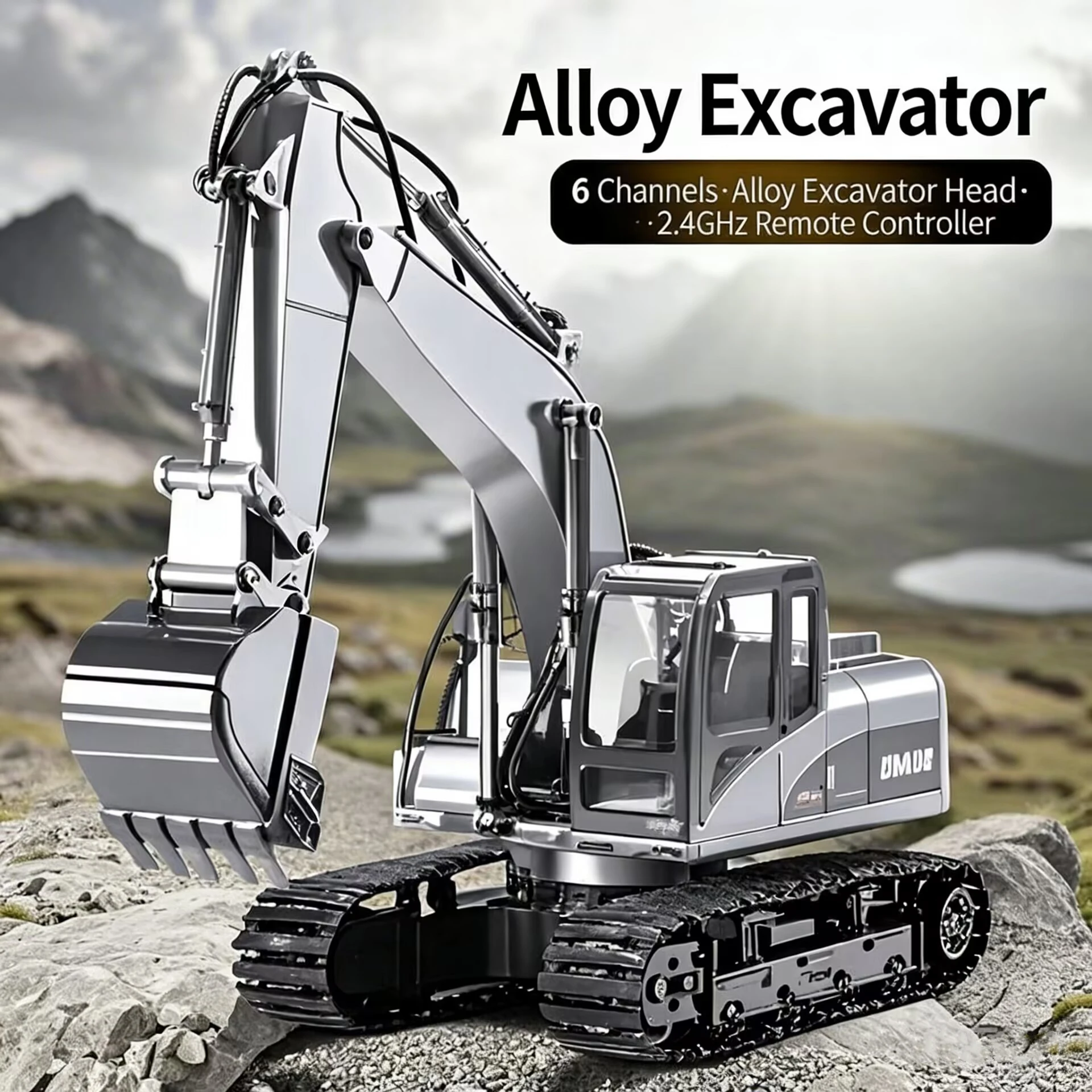 RC Excavator Car 2.4G Remote Control Excavator Engineering Vehicle Crawler Truck Toys for Kids Gifts Remote Control Child Alloy