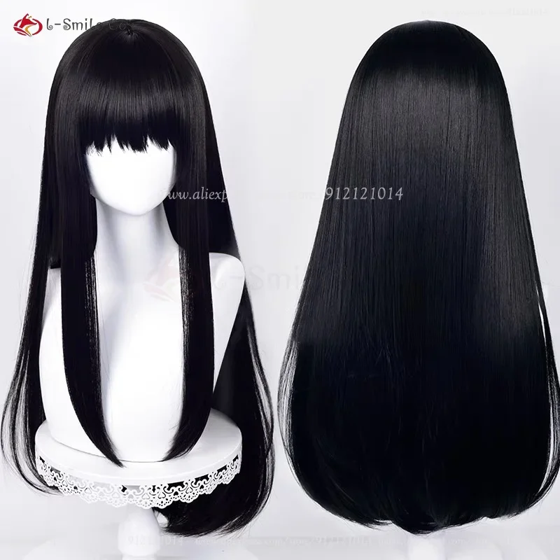 Anime Inoue Takina Cosplay Wig Woman Long Black Heat Resistant Synthetic Hair Halloween Party Wigs Wig Cap