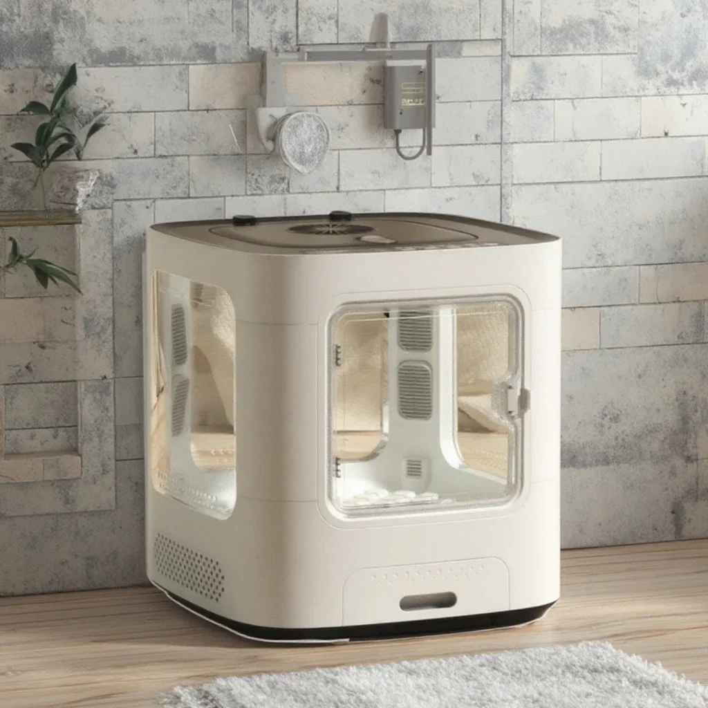 Cur Tail Smart Pet Dryer Box B hine Eco-Friend Automatic Dryer Cat Dog Bathing Solution M Plastic