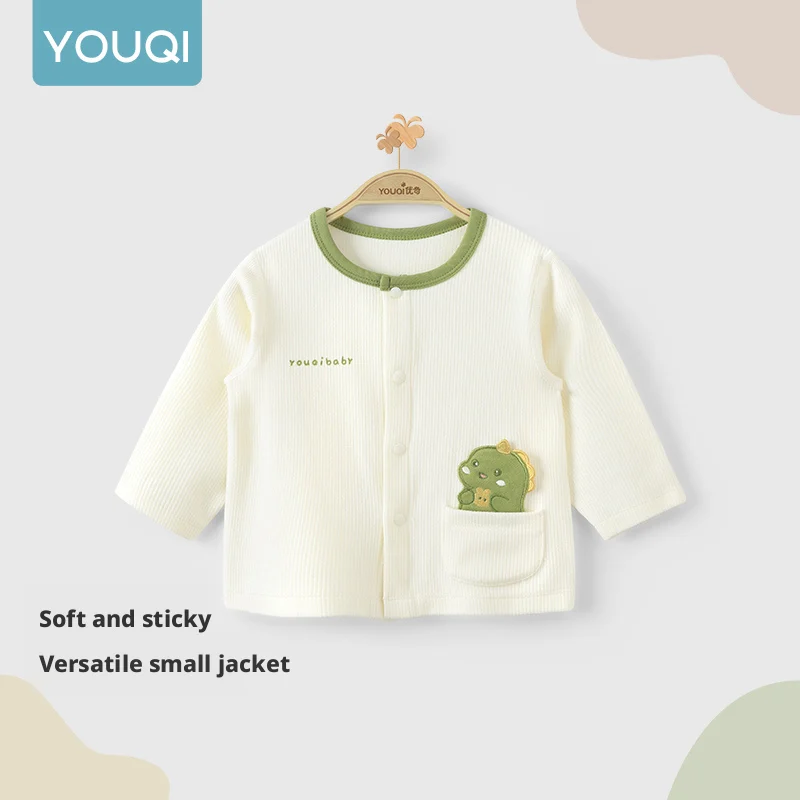 

【Youqi】Chinese Baby Outerwear for 0-2 Year Olds, Stylish and Cute Spring Tops, 2025 New Baby Base Shirts for Spring and Autumn