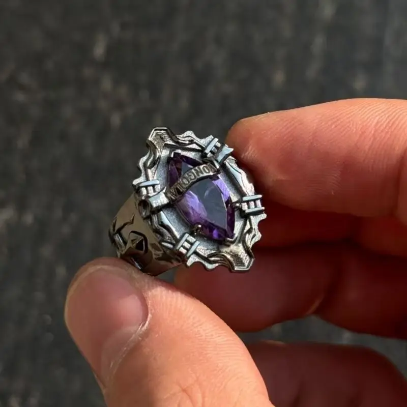 

Katei Kyoshi Hitman Reborn Anime Amethyst Ring Special Wind Finger Ring Collective Ornament High Quality Gift for Fans Cosplay