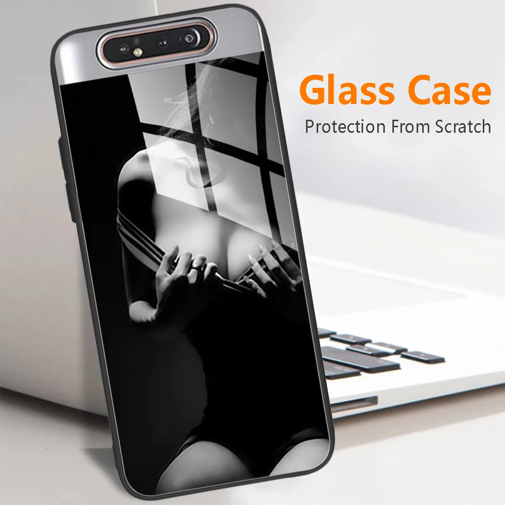 For Samsung A80 Case Tempered Glass Back Cover Phone Case For Samsung Galaxy A80 Cases for Galaxy A 80 A805F A805 bumper Fundas