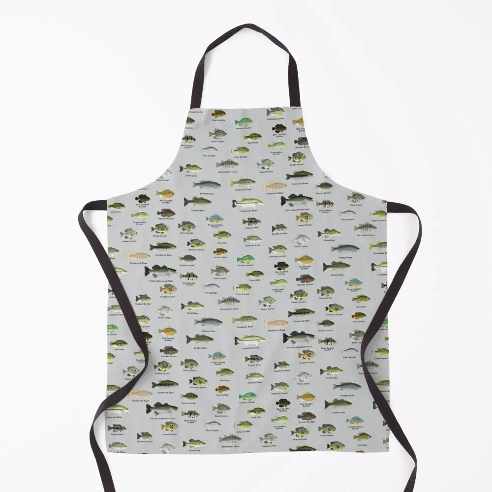 

Sunfish Family (Centrarchids) - Named Apron For Nail Stylist kitchen clothes for men Home Supplies Apron