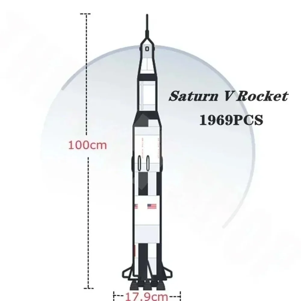 

1969PCS Giant Rocket Building Blocks - Detailed Model Set, DIY Assembly Kit for Home Display