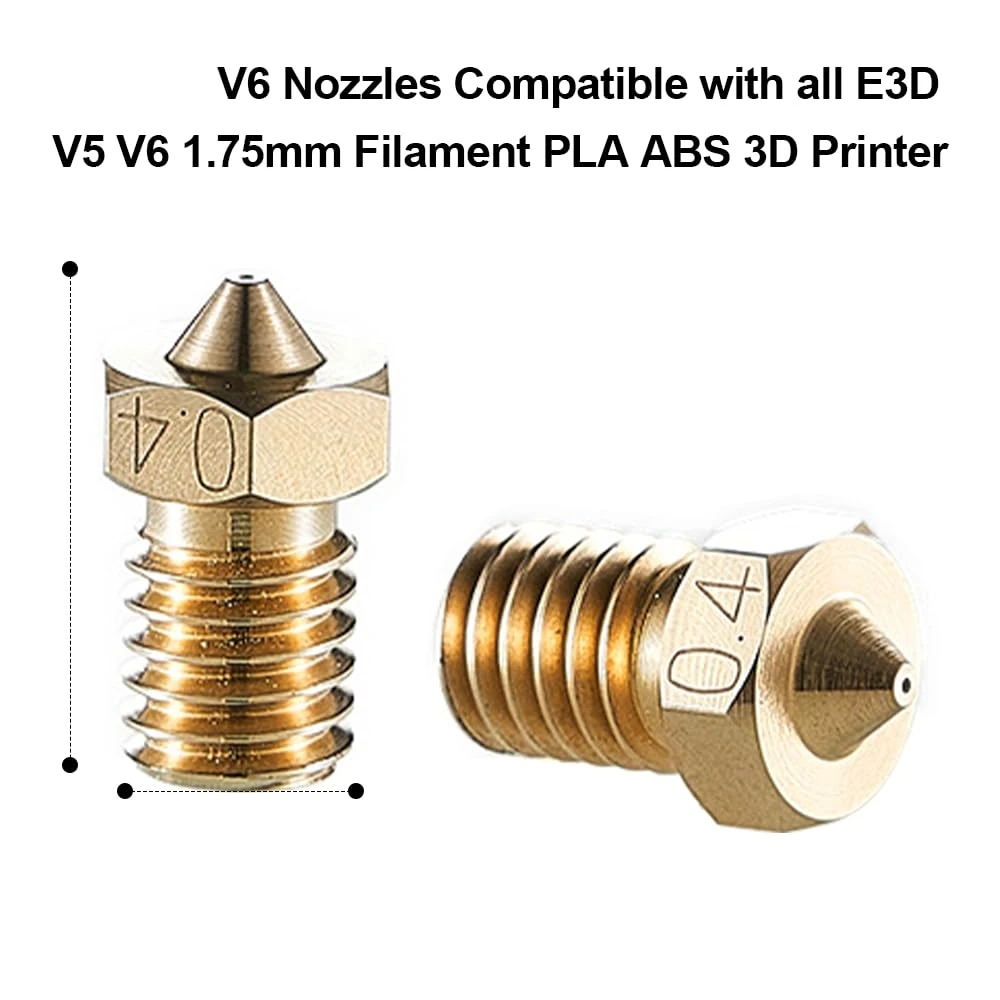 10 قطعة مجموعة فوهات V6 لـ E3D V5 V6 Hotend ، V6 فوهة 0.2/0.3/0.4/0.6 مللي متر للطابعة ANYCUBIC I3 Mega A8 Prusa I3 MK3/MK3S ثلاثية الأبعاد #3