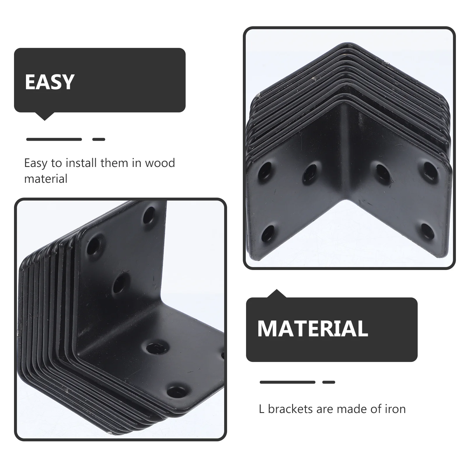 

10Pcs Angle Iron L Brackets Shelf Supports Heavy Duty Metal Corner Brackets for Wood Shelves Cabinet Angle Iron