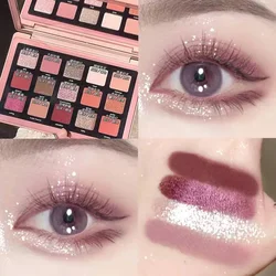 TINGPHE Vintage 15-Color Bronzing Pan Cold Tone Cement Gray Eyeshadow Pan Student Affordable Earth Color Glitter Rose Makeup