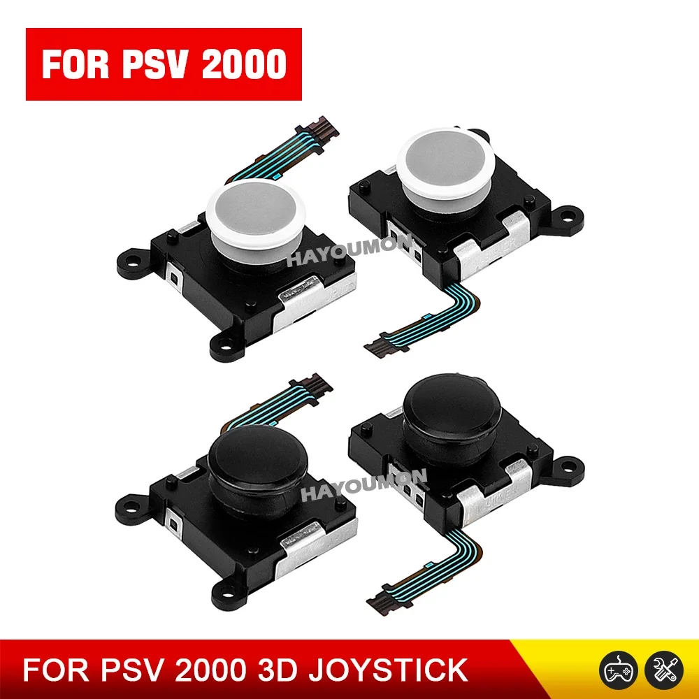 Nuevo botón de palanca de pulgar de repuesto blanco y negro, Joystick analógico 3D basculante para PS Vita PSVITA PSV 2000, accesorios de controlador