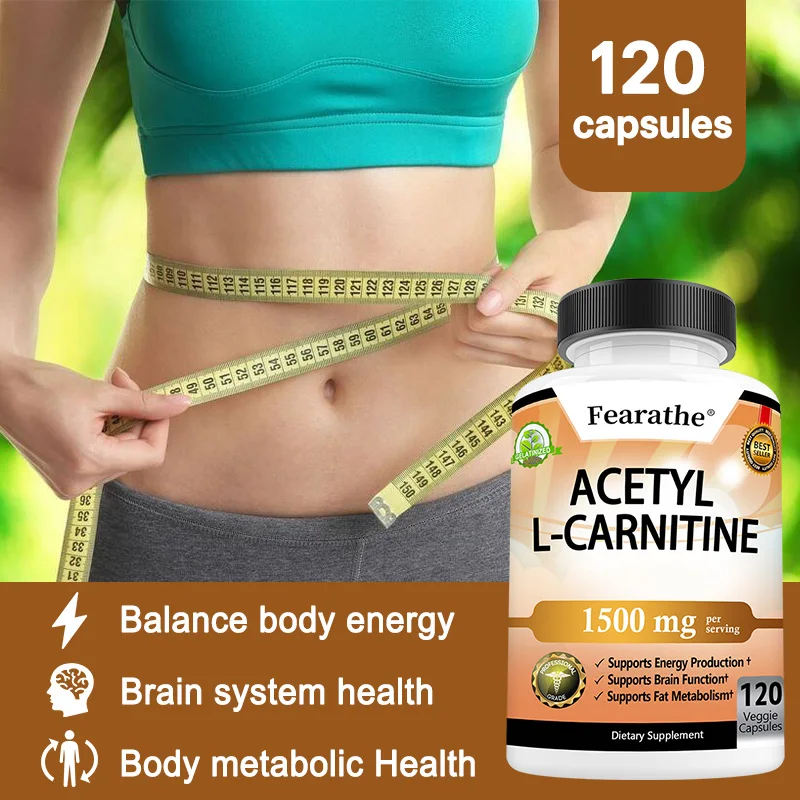 Acetyl L-Carnitine Capsules - Supports Memory, Concentration, Fat Metabolism, Energy, Metabolism, Brain Health for Men and Women