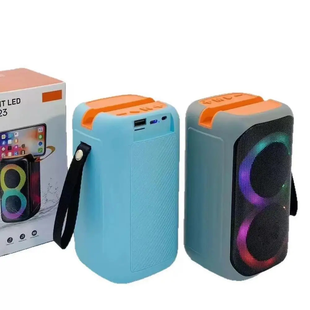 Portable Outdoor Bluetooth Speaker With Microphone Lamp Machine Caixa De Som Sound Box Music Subwoofer LED TWS