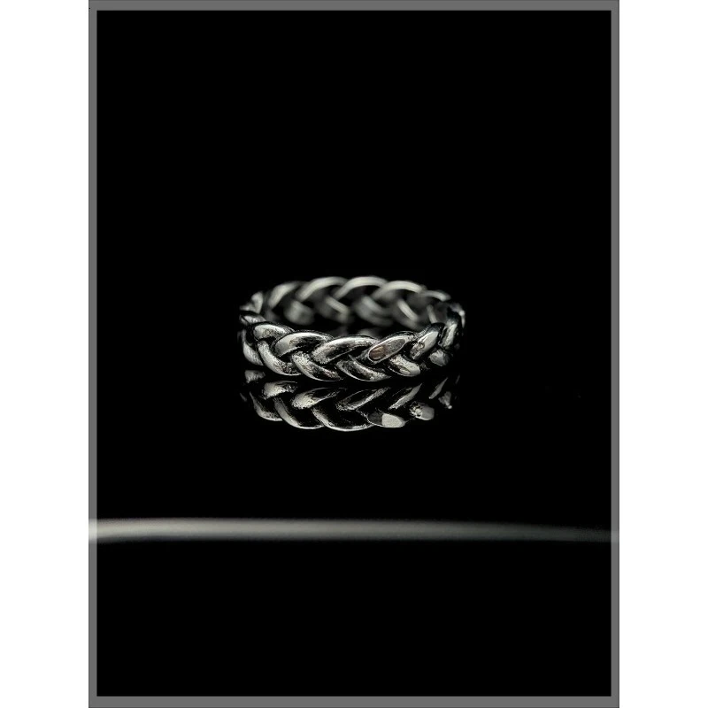

Chain Wheat Ear Design Simple Ring Titanium Steel Men's Retro European and American Celtic Knot Versatile Ins Jewelry