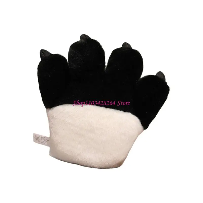  Stylish Plush Animal Paws Gloves Soft Faux Fursuit Cosplay Accessory Unisex Multiple Color
