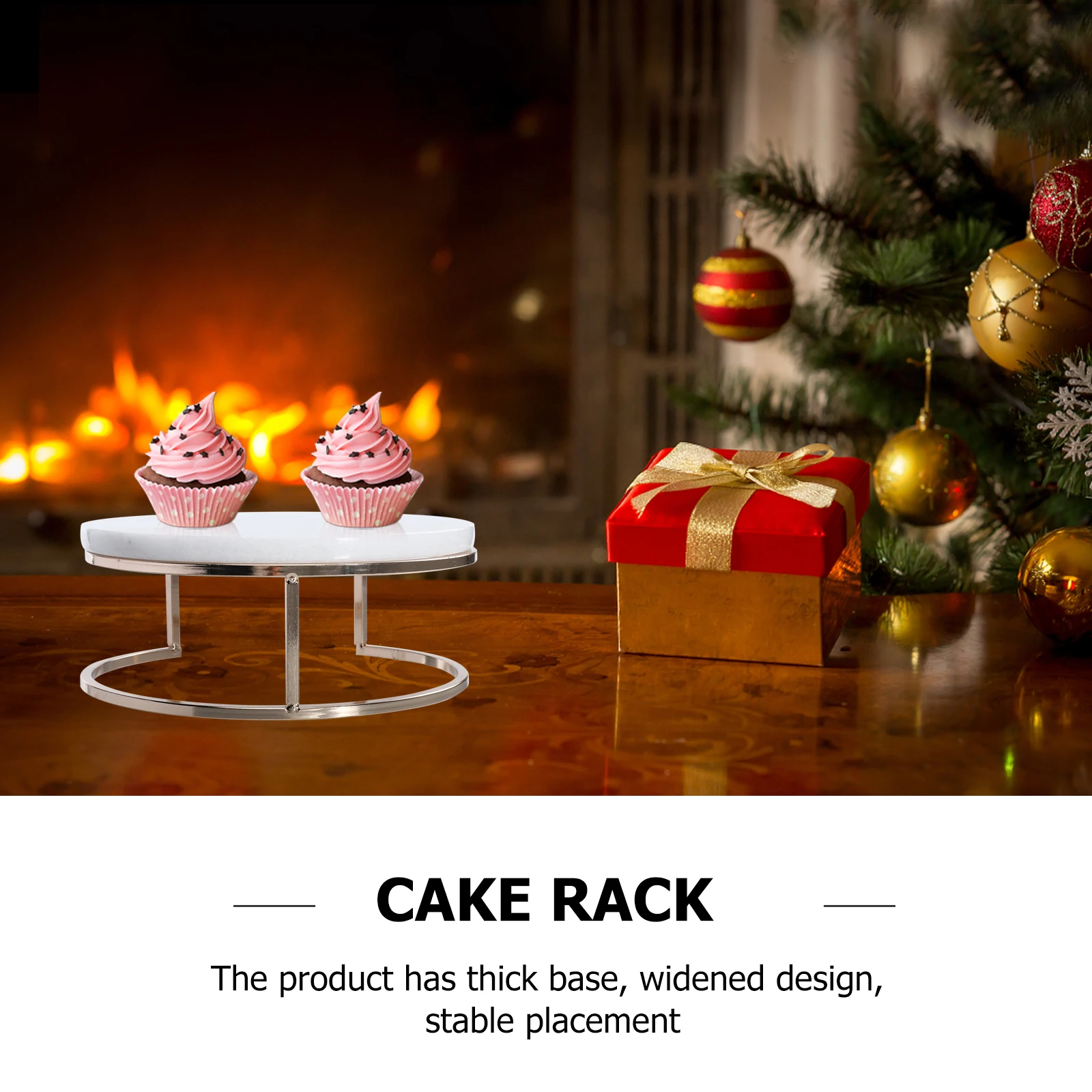 

1pc Marble Cake Stable Thick Exquisite Cake Rack Display Rack For Desserts Fruits Wedding Party Baking Tray Holder