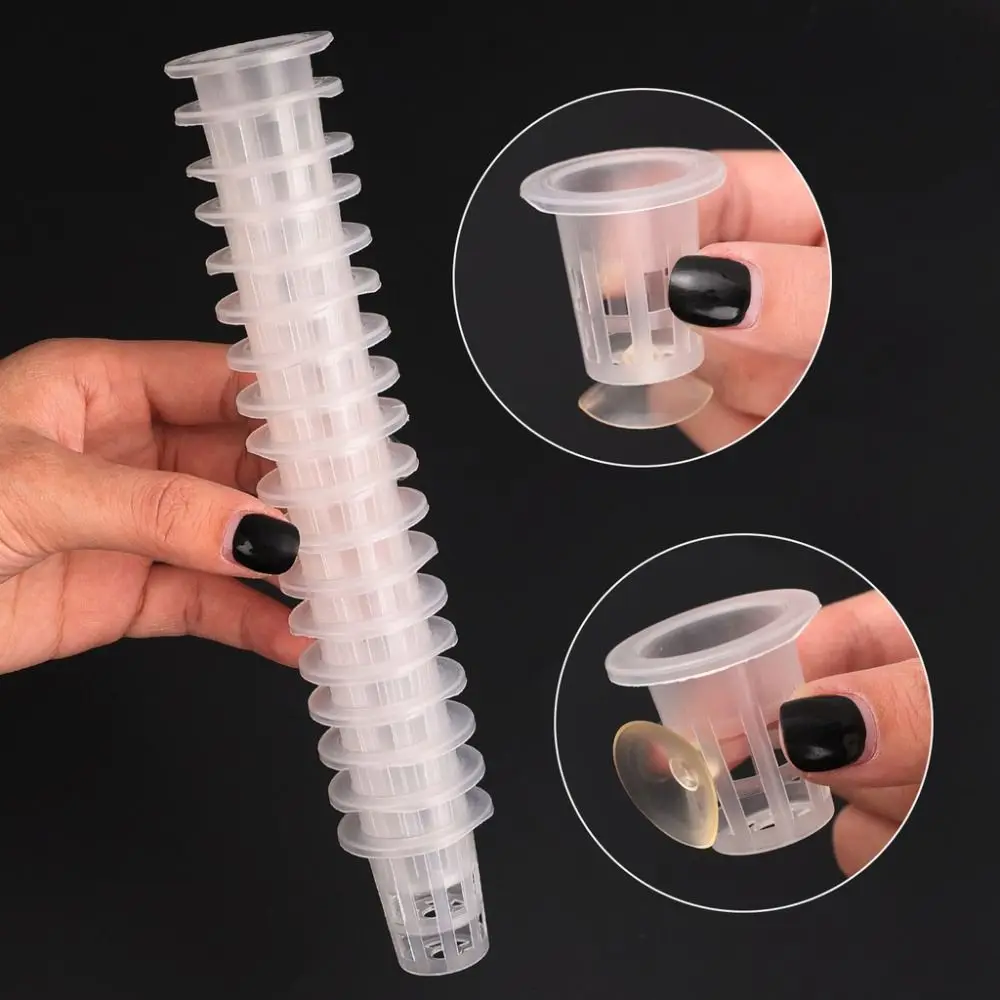 10Pcs Transparent Plant Hydroponic Pot Plastic with Suction Base Aquarium Planting Cups Water Grass Growth Pots