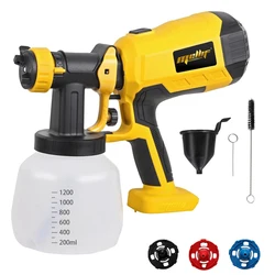 Spray Gun for Dewalt 18V 20V MAX Battery Cordless Paint Sprayer Gun with 3 Spray Patterns for Painting Ceiling Fence(Tool Only)