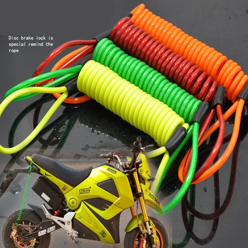 

Adjustable Motorcycle Disc Lock Reminder Cable Anti Thief Motorbike Wheel Disc Brake Alarm Lock Reminder Cabl