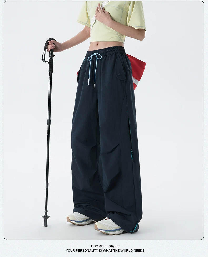 CHRLCK Women's Waterproof Hiking Pants Loose Quick Drying Cargo Pants Fishing Camping Cycling Trekking Jogging Trousers