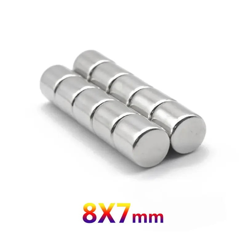 10/20/50/100/150PCS  8x7 mm Small Round Strong Rare Earth Magnet disc 8mm x 7mm Neodymium Magnet 8x7mm Permanent magnet 8*7 mm